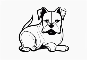 whistling cartoon dog tattoo idea