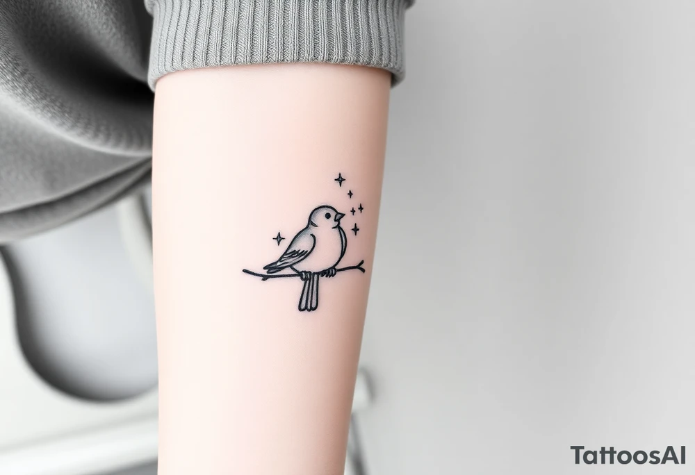 two birds sitting, stars and infinity theme couples tattoo tattoo idea two birds sitting, stars and infinity theme couples tattoo tattoo idea