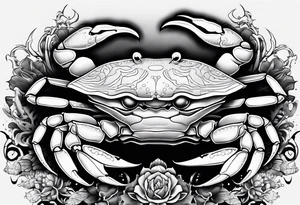 Crab con numero 69 nelle chele tattoo idea