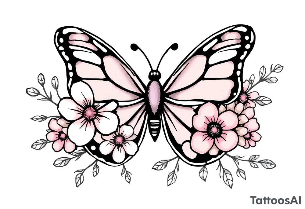 Flowers butterfly, mississippi, tattoo idea