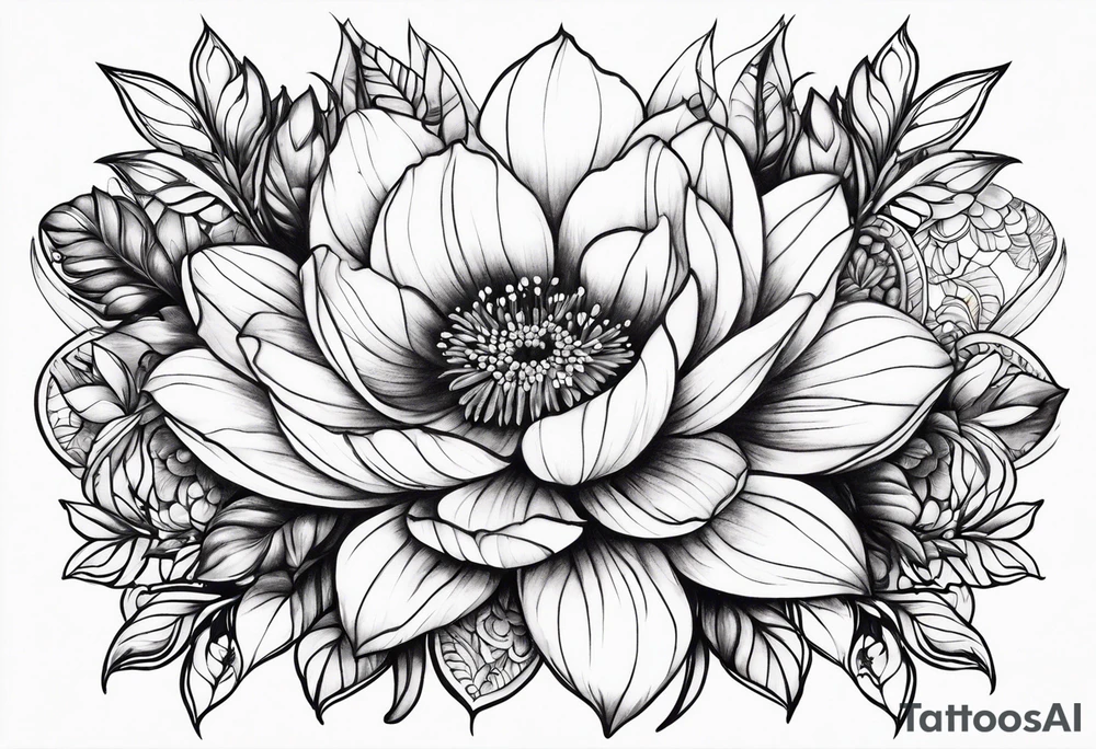 Animal flower tattoo idea