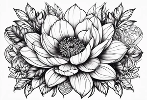 Animal flower tattoo idea