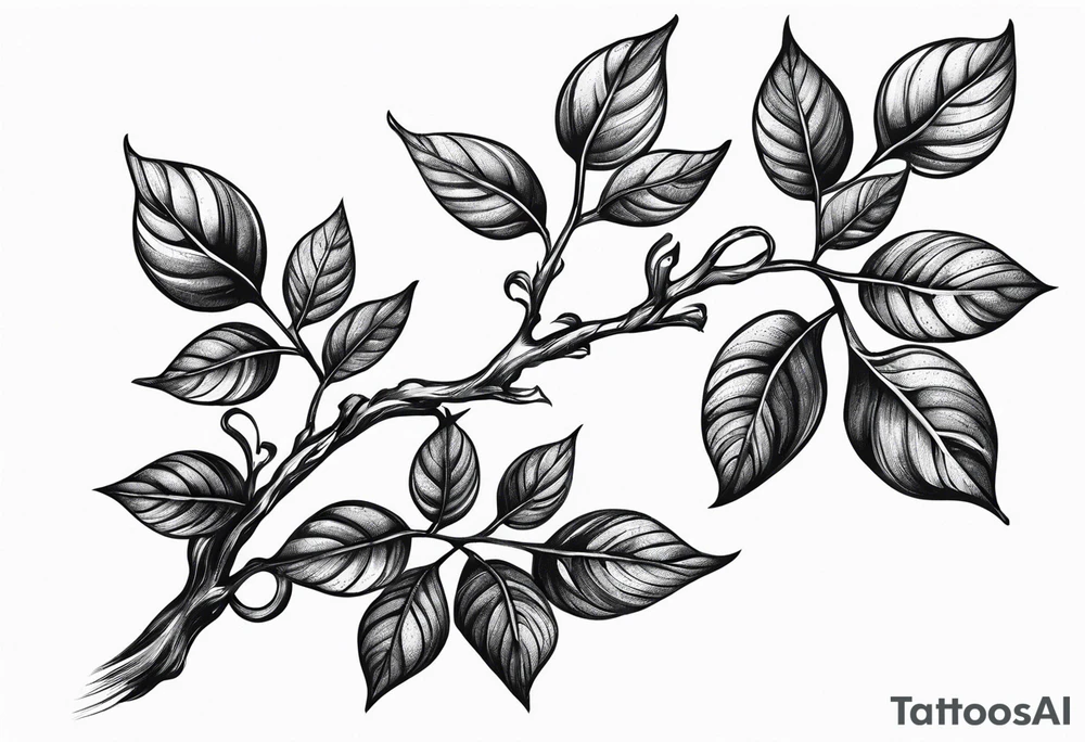 Vine branch long tattoo idea