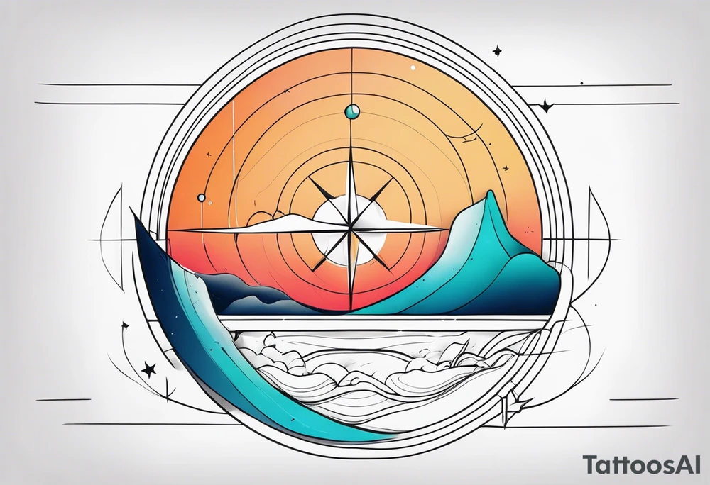 Coordinates and lines tattoo idea