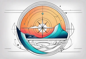Coordinates and lines tattoo idea