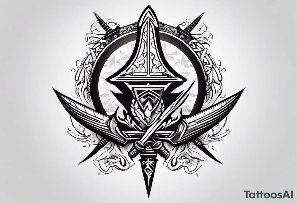 Americana style Kunai tattoo idea