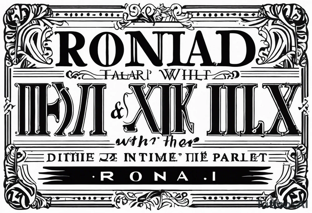 III•XI•XIX with the name ronald and sparkles on the wrist tattoo idea