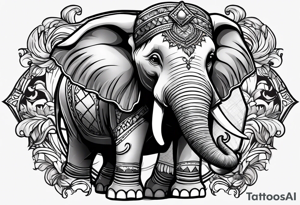 Angry elephant tattoo idea