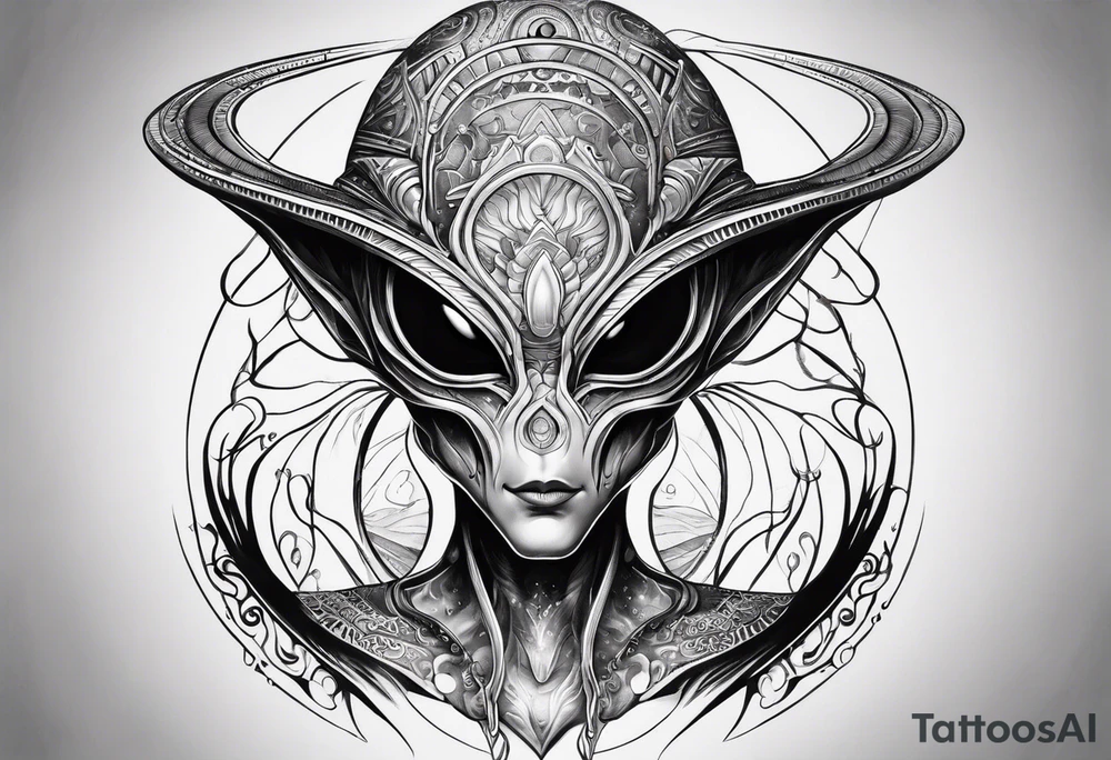 Alien space tattoo idea