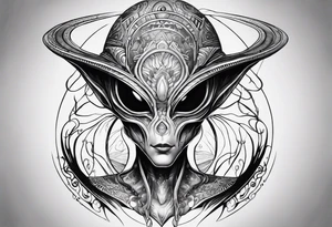 Alien space tattoo idea