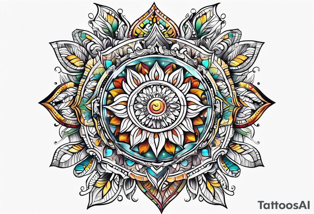 Thigh Sun Catcher tattoo idea