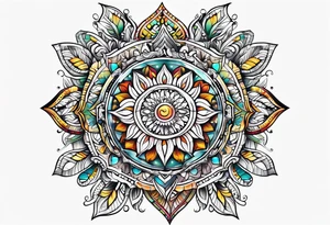 Thigh Sun Catcher tattoo idea