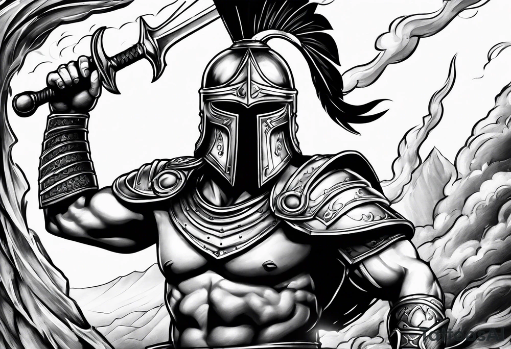 Spartan warrior going to war tattoo idea