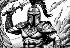 Spartan warrior going to war tattoo idea
