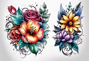 Mix of flowers tattoo idea