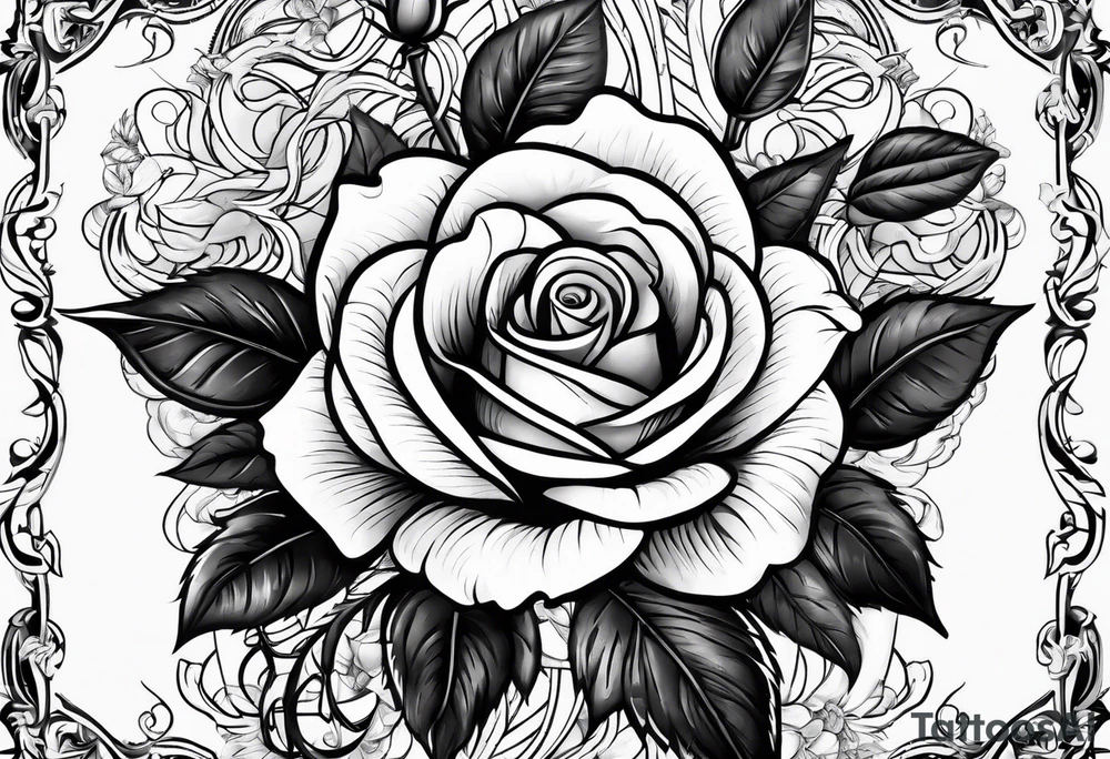 roses with cross tattoo idea