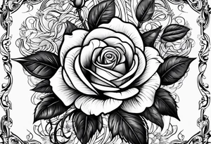 roses with cross tattoo idea