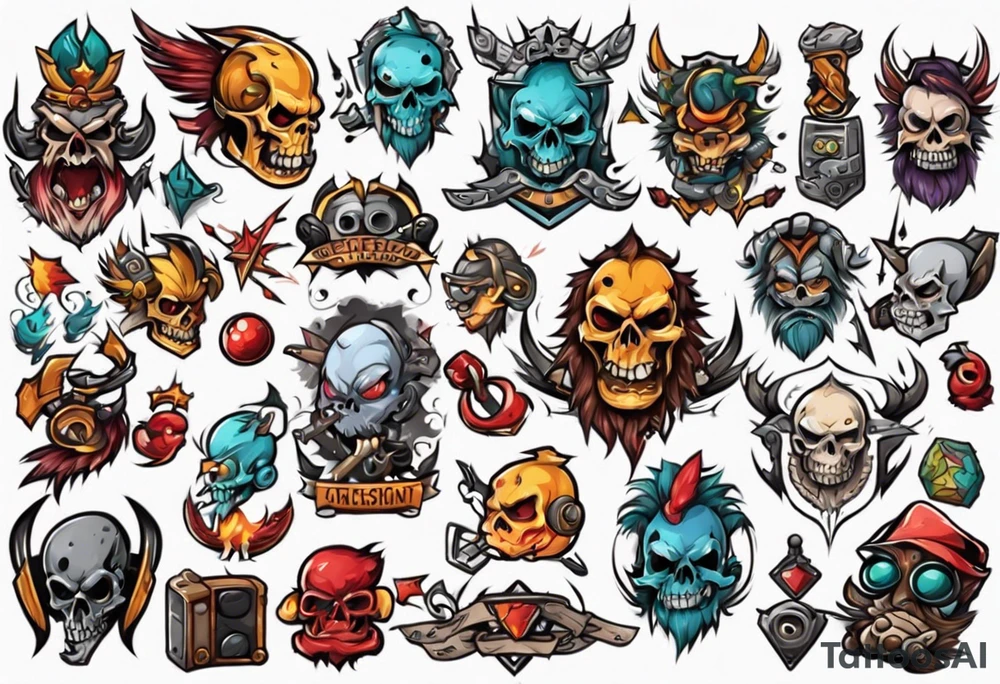background that represents game development and designs tattoo idea