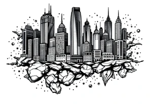 city under water theme tattoo idea