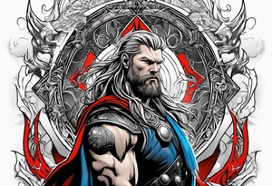 Thor with an Atheist "A" in the background tattoo idea