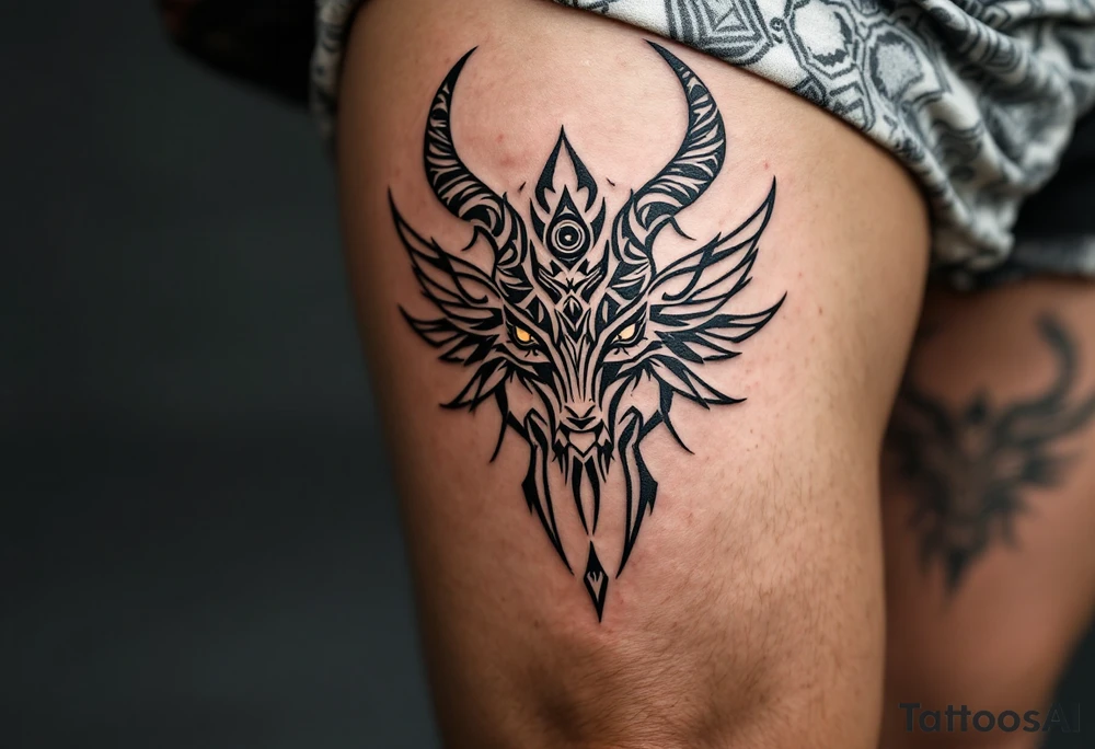 Horus associated with taurus and has Dayak heritage and planetary aspect of Venus tattoo idea
