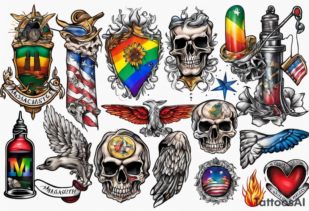 Massachusetts pride colors tattoo idea
