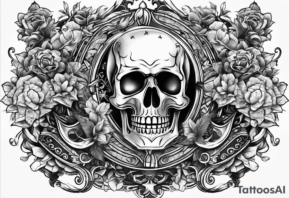 999 with different things around it from juice wrlds albums tattoo idea