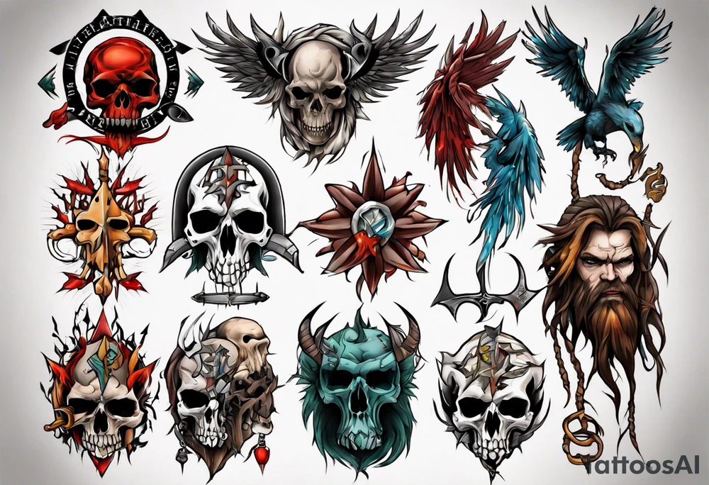 vertical heathen tattoo idea