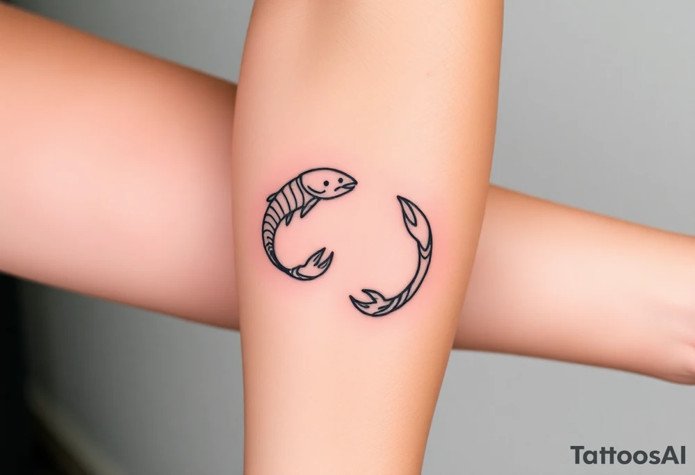 zodiac sign "pisces + cancer" tattoo idea