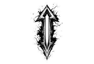 an arrow that look down tattoo idea