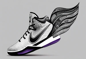 Kobe Bryant nike logo made with geometrical snake scales tattoo idea