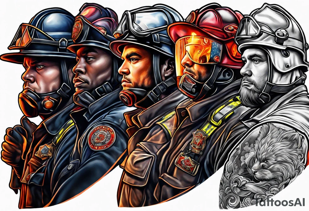 firefighter sleeve tattoo idea