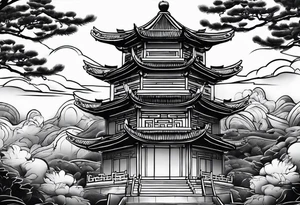 Chinese wall, realistic, art, sideview tattoo idea