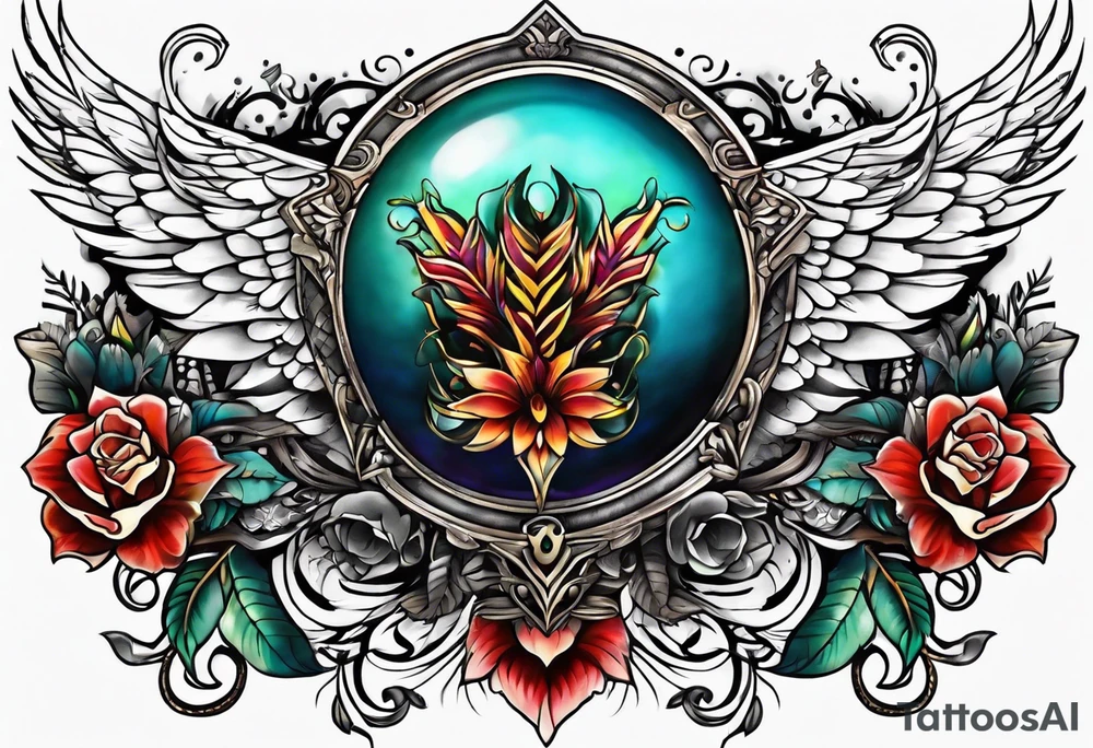 Full sternum tattoo tattoo idea