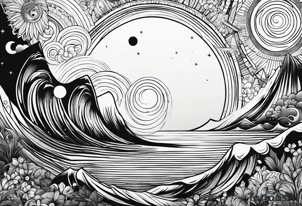 staring at the sun tattoo idea