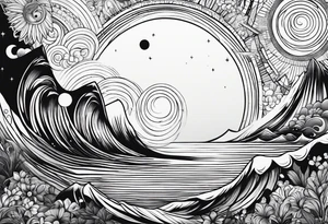 staring at the sun tattoo idea