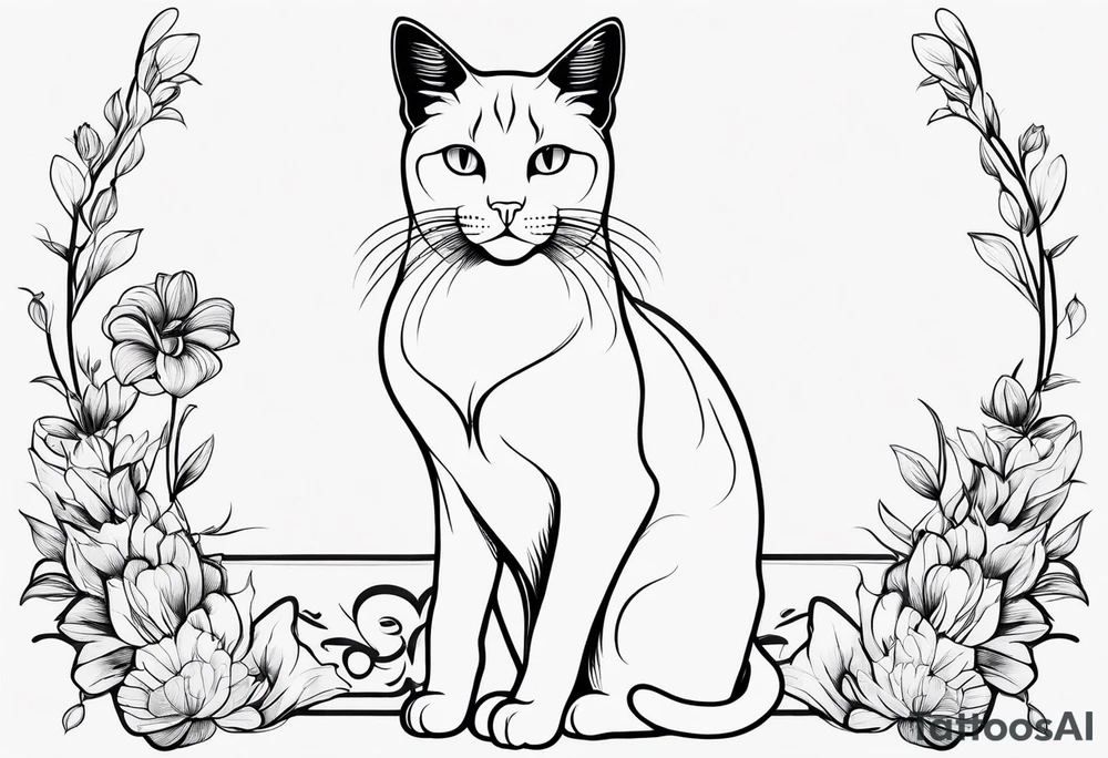 Simple line drawing of a cat. tattoo idea