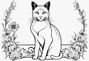 Simple line drawing of a cat. tattoo idea