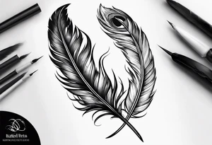 Feather on fire tattoo idea
