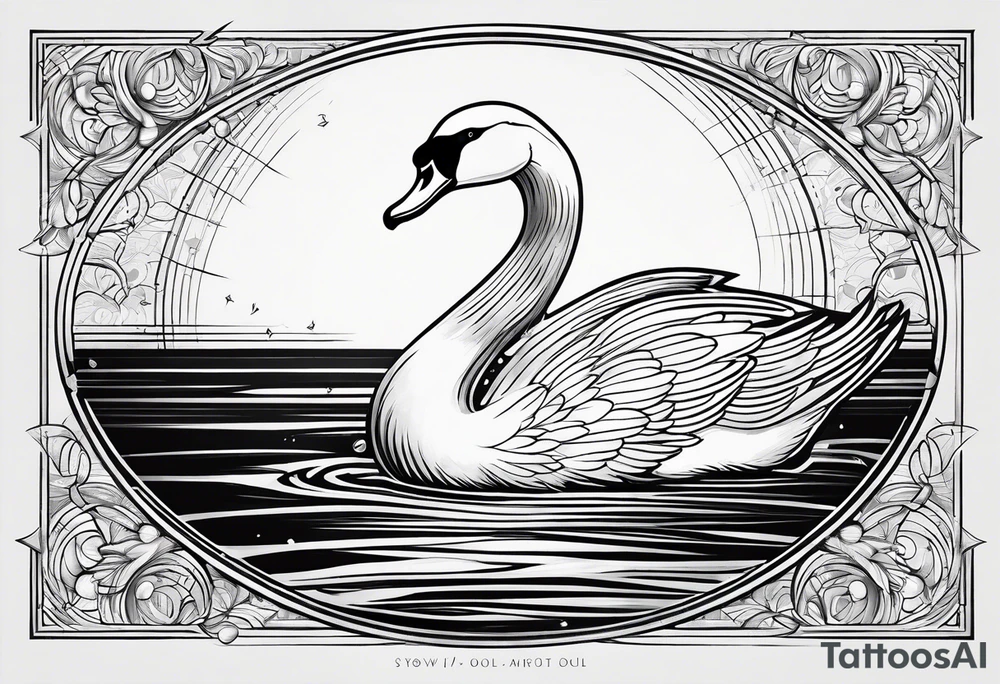 Swan of Dol Amroth, Minimalist Logo, Extreme Minimalism, Line Art, Golden Ratio, No Details, No Frame tattoo idea