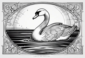 Swan of Dol Amroth, Minimalist Logo, Extreme Minimalism, Line Art, Golden Ratio, No Details, No Frame tattoo idea