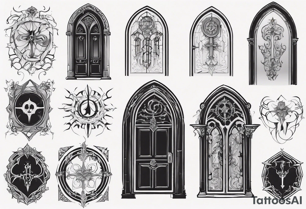 Gothic door tattoo idea