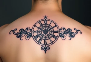 vintage roman numerals within ornate clockwork mechanism tattoo idea
