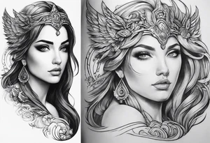 I want to design a mythological upper arm tattoo. I want to have a part of the arm empty and there is another tattoo there, it should not be too big. tattoo idea