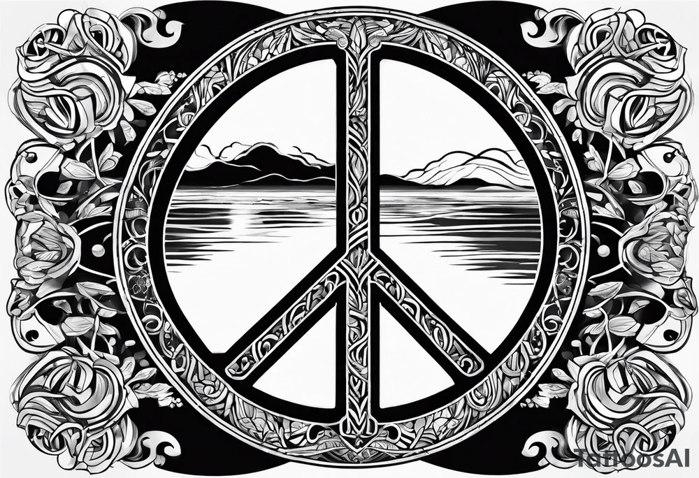 Peace sign with river 
Peace like a river. It is well tattoo idea