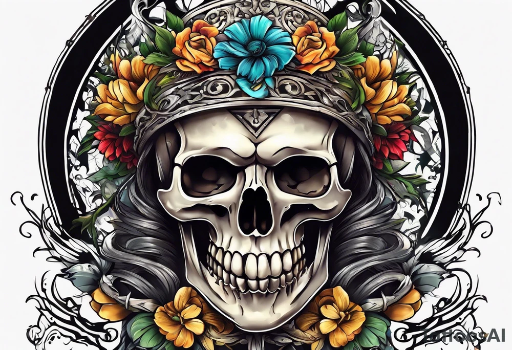 skeleton running from the world tattoo idea