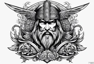 Valhalla sword ship tattoo idea