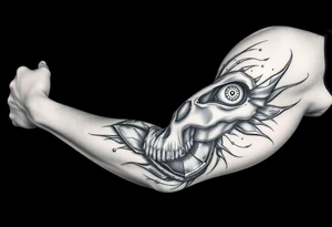 Clock, eye, skull tattoo idea
