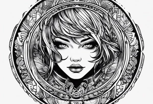messy lines trash circcle logo tattoo idea
