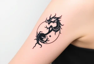 yin yang dragon tree of life tattoo idea